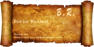 Boris Roland névjegykártya